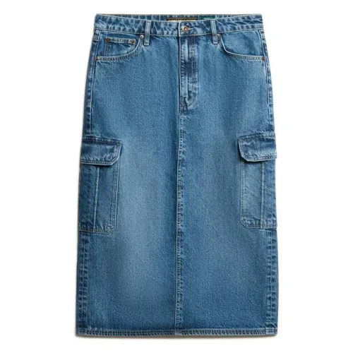 슈퍼드라이 Denim Cargo Pocket Midi 스커트 141127699