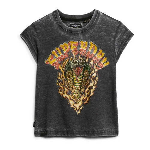 슈퍼드라이 Biker Rock Graphic Cap 반팔 티셔츠 141398452