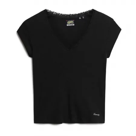 슈퍼드라이 에센셜 Lace Trim 반팔 티셔츠 141398475