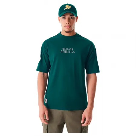 뉴에라 MLB Tartan 오버핏 Oakland Athletics 반팔 티셔츠 141414773