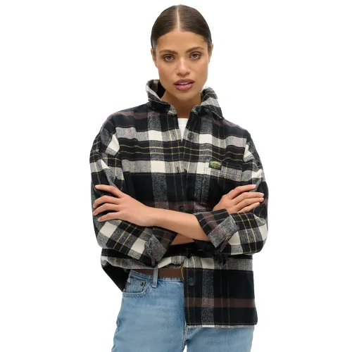 슈퍼드라이 체크 Flannel 오버셔츠 141483613