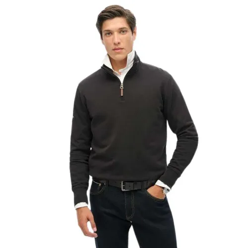 슈퍼드라이 Core 로고 Henley 하프 지퍼 스웨터 141483702