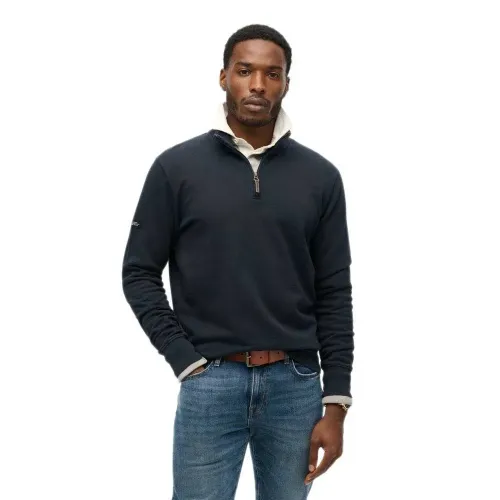 슈퍼드라이 Core 로고 Henley 하프 지퍼 스웨터 141483704