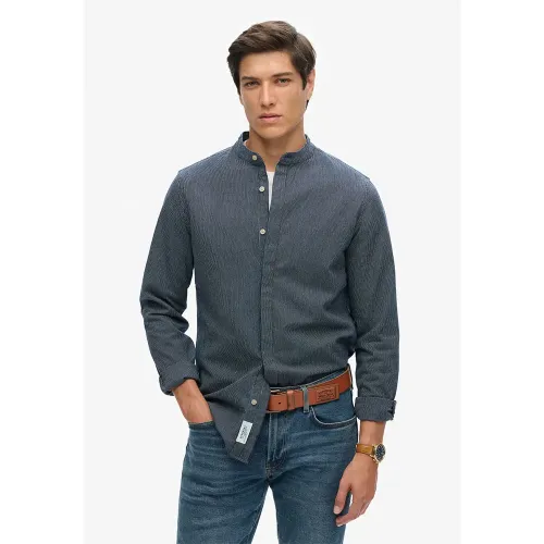 슈퍼드라이 Merchant Indigo Grandad 긴팔 셔츠 141483834