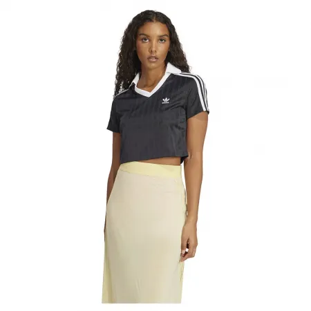 아디다스 아디컬러 Football Jacquard V-Neck Crop 반팔 폴로 셔츠 141517126