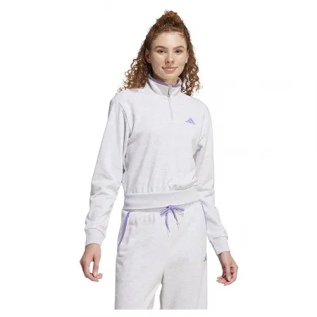 아디다스 에센셜 Color Pop French Terry Crop 하프 지퍼 스웨터 141541569