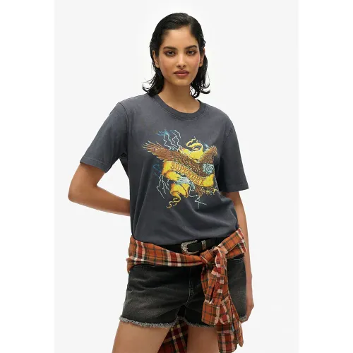 슈퍼드라이 Biker Rock Graphic Relaxed 반팔 티셔츠 141662974