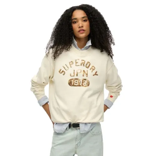 슈퍼드라이 Embellished Varsity Loose 스웨터 141663160