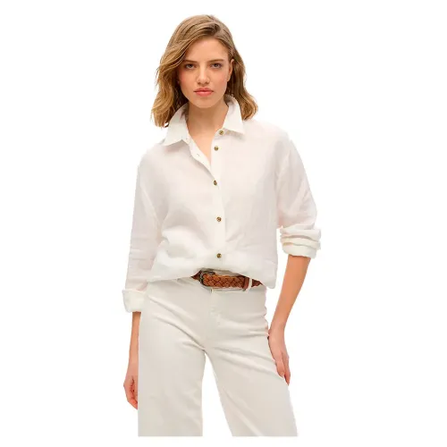 슈퍼드라이 Casual Linen Boyfriend 긴팔 셔츠 141844953