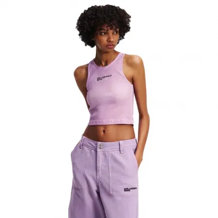 KARL LAGERFELD Washed Ribbed 나시 티셔츠 141851907