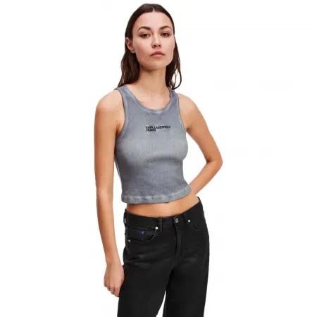 KARL LAGERFELD Washed Ribbed 나시 티셔츠 141851910