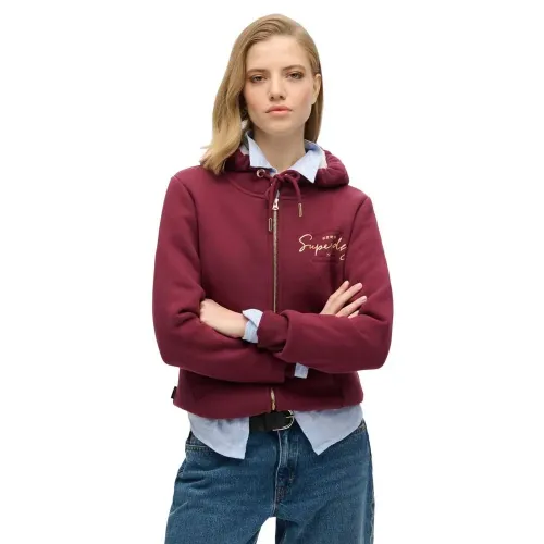 슈퍼드라이 Luxe Metallic 로고 풀지퍼 스웨터 141896820