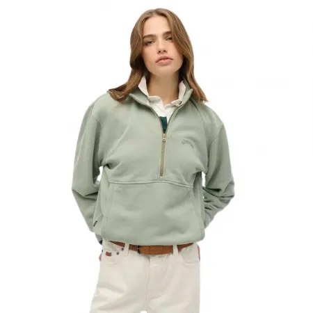 슈퍼드라이 에센셜 로고 오버핏 하프 지퍼 스웨터 141962243