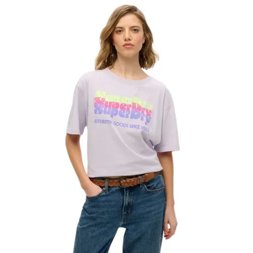 슈퍼드라이 Neon Rainbow Oversized 반팔 티셔츠 141962342