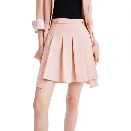 LILY College Style Pleated 미디 스커트 142064185