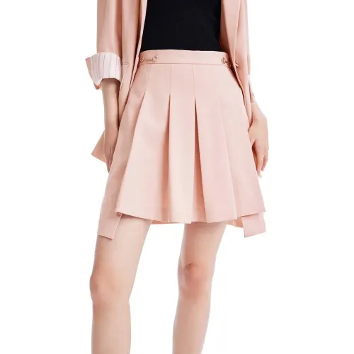LILY College Style Pleated 미디 스커트 142064185