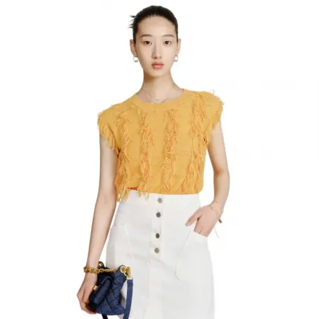 LILY Fringed Knitted 스웨터 142064362