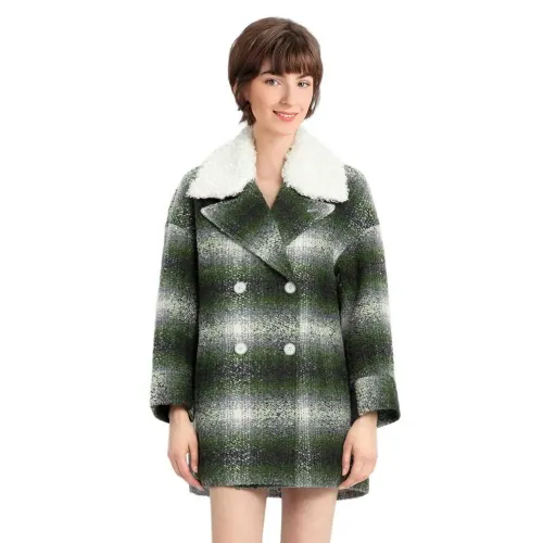 LILY Gradient Plaid Wool 코트 142064392