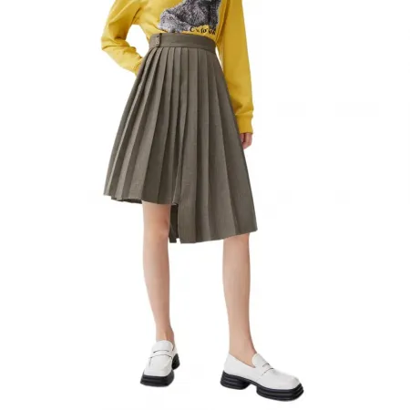 LILY Irregular Pleated 미디 스커트 142064430