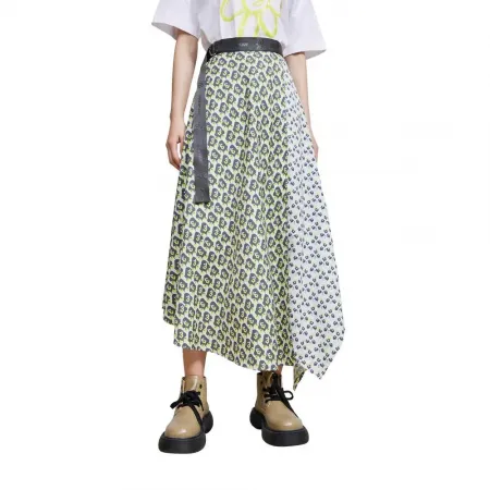 LILY Niche Asymmetrical 미디 스커트 142064497