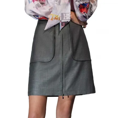 LILY Personalized Zipper 미디 스커트 142064514