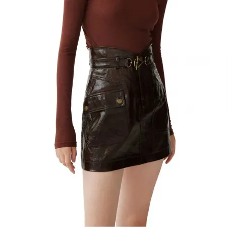 LILY Personality A-Line Leather 스커트 142064515