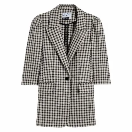 LILY Plaid Shimmer Slim Fit 블레이저 142064525