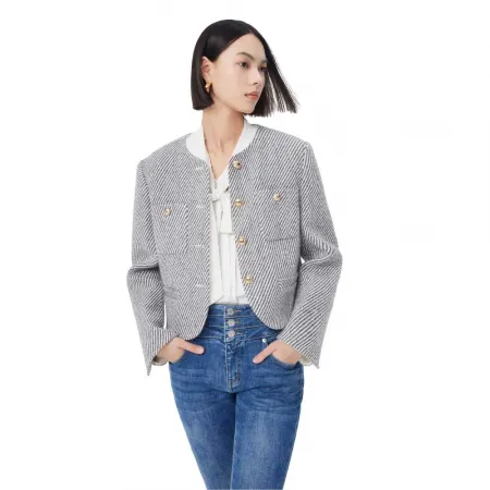 LILY Sheep Wool Striped 자켓 142064575