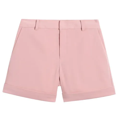 LILY Solid Color Flap 하이웨이스트 반바지 142064641