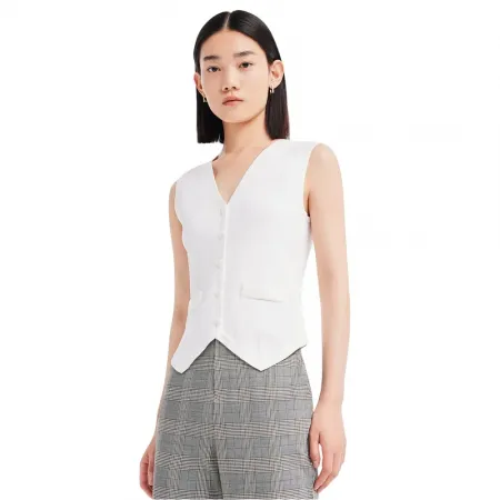 LILY Solid Colour Waisted Knitted 조끼 142064645