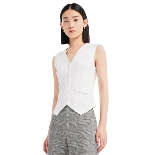 LILY Solid Colour Waisted Knitted 조끼 142064645