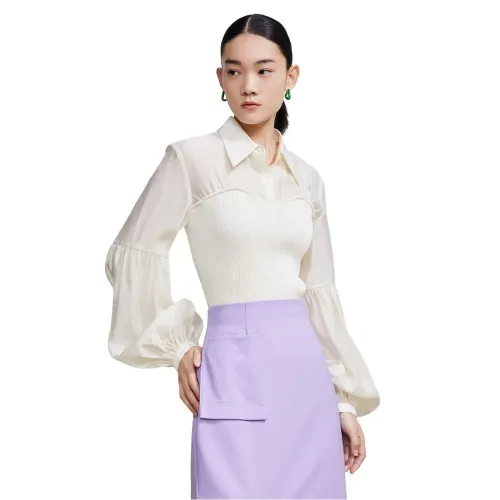 LILY Niche Patchwork 긴팔 셔츠 142155564
