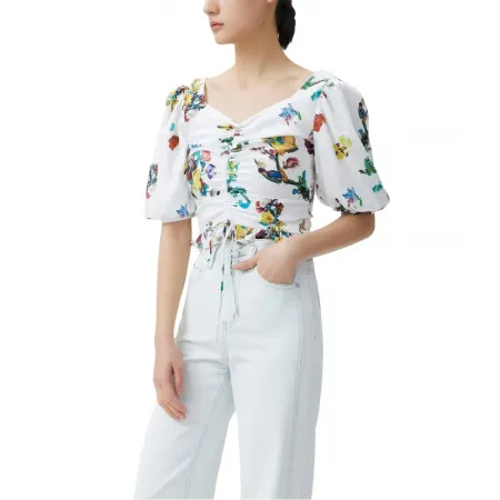LILY Printed 반팔 블라우스 142155602