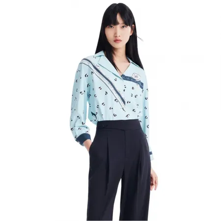 LILY Asymmetric Niche 반팔 셔츠 142161219