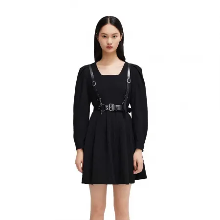 LILY French Square Neck Little Black 드레스 142161314