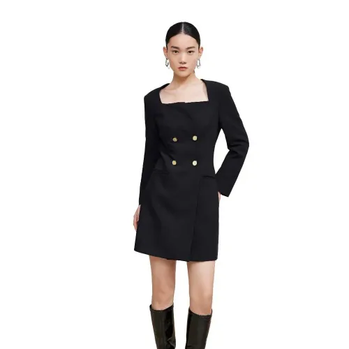 LILY French Square Neck Little Black 드레스 142161315