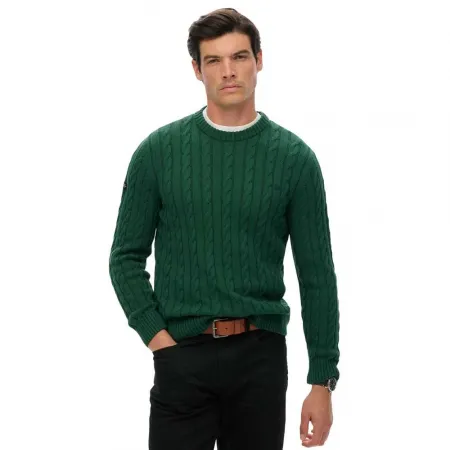 슈퍼드라이 코튼 Cable Knit 크루 스웨터 142369365