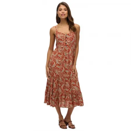 슈퍼드라이 Half Button Tiered 미디 원피스 142380859