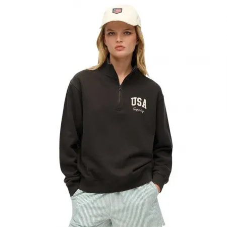 슈퍼드라이 Athletic 에센셜 하프 지퍼 스웨터 142480915