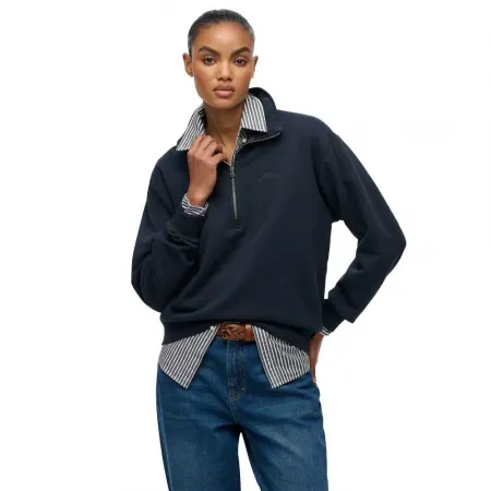 슈퍼드라이 에센셜 Logo Gd 하프 지퍼 스웨터 142576283