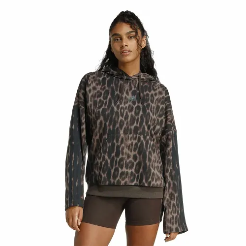 아디다스 Seasonal 에센셜 Leopard Print French Terry 3 스트라이프 후드티 142681812