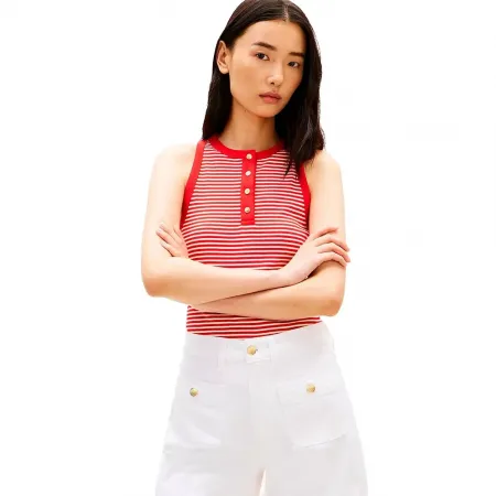 타미힐피거 Gold Button Henley 나시 상의 142758199