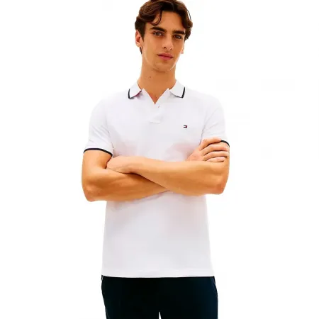 타미힐피거 Pique 언더collar 레귤러 핏 반팔 폴로 셔츠 142758223