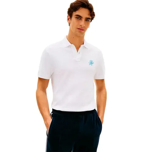 타미힐피거 TH Script 레큘러 fit 반팔 폴로 셔츠 142758270