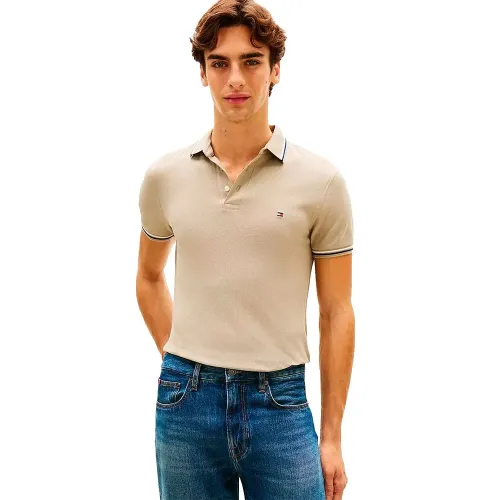 타미힐피거 Tipped Slim Fit 반팔 폴로 셔츠 142758281