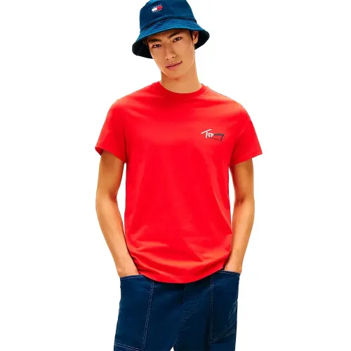 타미힐피거 Sign Chest Slim Fit 반팔 티셔츠 142758591