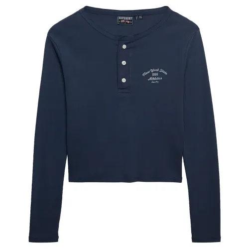 슈퍼드라이 Athletic 에센셜 Button Down 긴팔 티셔츠 142784566