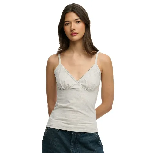 슈퍼드라이 Athletic 에센셜 Lace Trim 나시 티셔츠 142784578