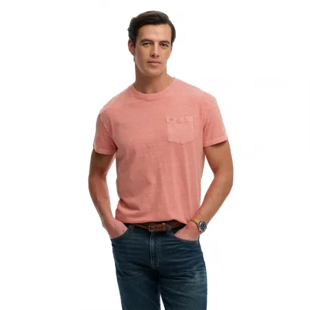 슈퍼드라이 코튼 클래식 Linen 포켓 반팔 티셔츠 142784725