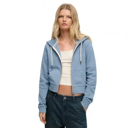 슈퍼드라이 에센셜 Logo Cropped 풀지퍼 스웨터 142784770